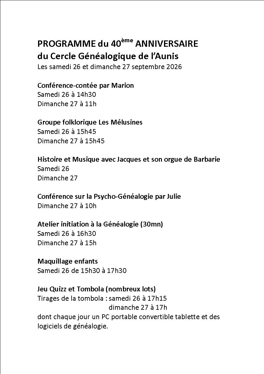 programme 40e à mettre sur site